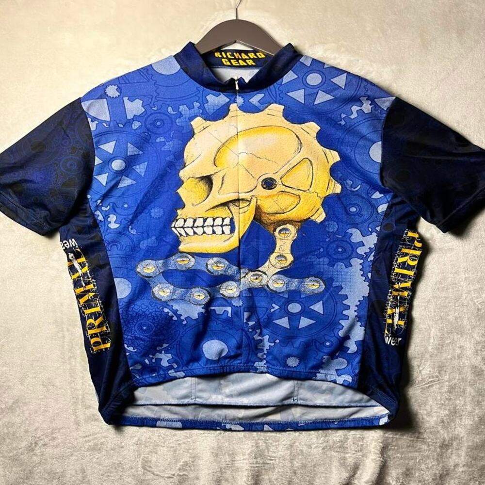 Primal Wear Cycling Jersey Men's 2XL Steampunk Skull Richard Gear Cog Chain Link